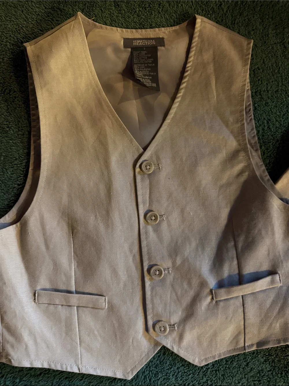 Kenneth Cole Reaction Light Beige/Tan Vest & Pants Set
